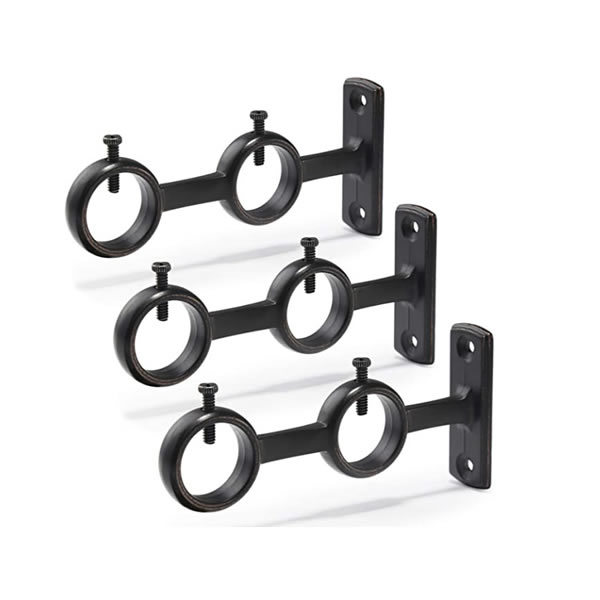 Black Double Rod Brackets
